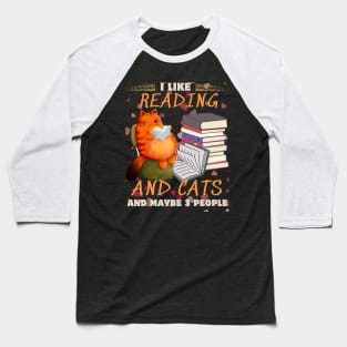 Reading cat Baseball T-Shirt